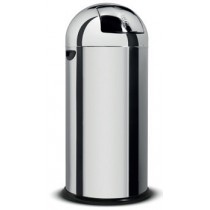 Poubelle cuisine obus sans pédale métal blanc ø 380 x H 890 mm 