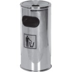 Corbeille à déchets avec cendrier inox 