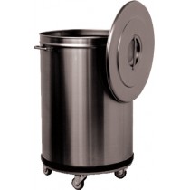 Poubelle cuisine roulant inox 90 Litre, Ø 470 mm x H- 700 mm