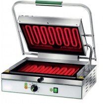 Panini grill de contact vitrocéramique, inox, L 490 x P 450 x H 190 mm