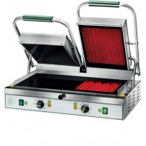 Panini grill de contact vitrocéramique, inox, L 630 x P 450 x H 190 mm