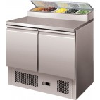 Table à sandwiche type saladette 5 GN1/6 couvercle inox 2 portes inox