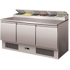 Table à sandwiche type saladette 8 GN1/6 couvercle inox 3 portes inox