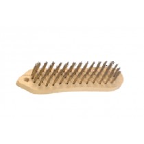 Brosse métallique violon, fils ronds en acier laitonné, L 170 x P 51 mm
