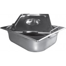 Bacs inox cuisine gastronome plein inox AISI 304 avec anses escamotables, type GN1/6, P 65 mm