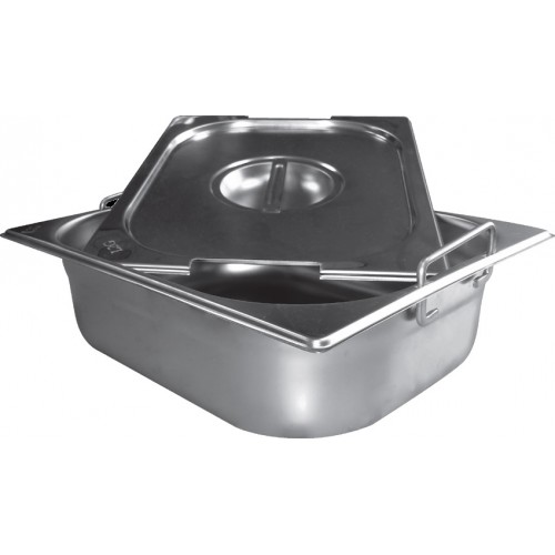 Bac inox cuisine gastronome plein anses escamotables GN1/6, P 65 mm Bac inox cuisine gastronome plein anses escamotables GN1/6, P 65 mm