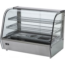 Vitrine chauffante, éclairage LED, portes coulissantes, inox, L  678 x P 568 x H 670 mm