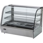 Vitrine de présentation chauffante éclairage LED portes coulissantes inox 120 L
