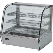 Vitrine chauffante, éclairage LED, portes coulissantes, inox, L  860 x P 570 x H 670 mm