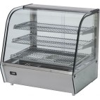 Vitrine de présentation chauffante éclairage LED portes coulissantes inox 160 L