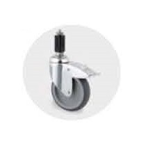 Plus-value pour roulettes ø 125 mm livrées avec la table chape inox (2 avec freins, 2 sans frein)