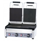 Panini grill avec timer double premium mixte en inox 2900W