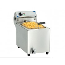 Friteuse électrique avec vanne de vidange, en acier inoxydable, 10 litres