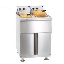 Friteuse électrique sur pieds, 2 x 10 litres, haut rendement