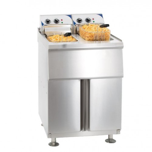 Friteuse électrique sur pieds 2 x 10 litres haut rendement Friteuse électrique sur pieds 2 x 10 litres haut rendement