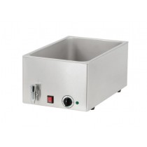 Bain marie professionnel avec robinet de vidange GN 1/1, en acier inoxydable