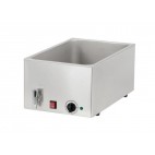 Bain marie professionnel avec robinet de vidange GN 1/1, en acier inoxydable 1200W