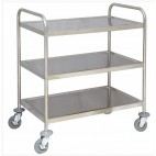 Chariot de desserte pour cuisine inox, 2 ou 3 plateaux, inox 201 démonté L 860 x P 540 x H 940 mm