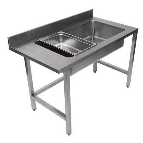 Table de déboîtage soudée adossée 3 x GN1/1 Table de déboîtage soudée adossée 3 x GN1/1