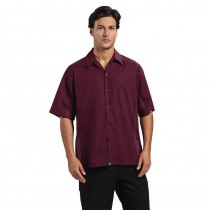 Chemise à manche courte Chef Works, couleur aubergine, taille L-XL