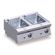Friteuse électrique 2 cuves 7x7 L,  L 800 x P 600 x H 325 mm 
