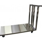Chariot plateforme - plateau plein ,  inox AISI 304, profondeur 600 mm