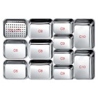 Plats inox pour vitrines réfrigérées profondeur 740 mm, bac à foie C6