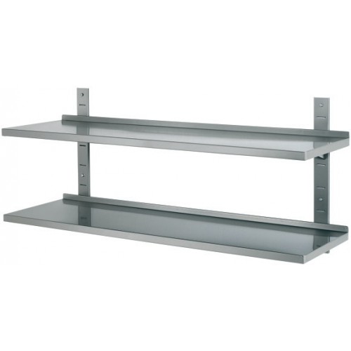 Étagère professionnelle murales pleines sur crémaillères en inox P 400 Étagère professionnelle murales pleines sur crémaillères en inox P 400