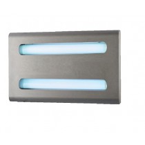 Carter inox design avec lampe à économie d'énergie et glu, L 495 x P 280 x H 65 mm