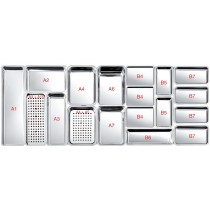 Plat inox pour vitrines réfrigérées P 820 mm, plat rectangulaire B6