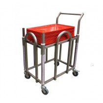 Chariot à plateaux ABS 600 x 400 mm à niveau canstant , inox AISI 304 ,L 680 x P 500 x H 920 mm