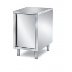 Meuble bas 1 porte battante doublée central avec dosseret L 600 x P 700 x H 850 mm