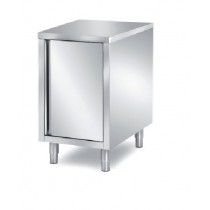 Meuble bas 1 porte battante doublée central avec dosseret L 600 x P 700 x H 850 mm