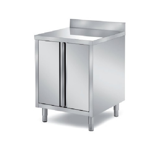 Meuble bas, 2 portes battantes doublées, central, avec dosseret, prof 700 mm Meuble bas, 2 portes battantes doublées, central, avec dosseret, prof 700 mm