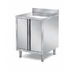 Meuble bas, 2 portes battantes doublées, central, avec dosseret, prof 700 mm