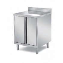 Meuble bas, 2 portes battantes doublées, central, avec dosseret, prof 700 mm