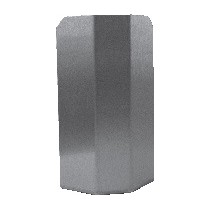 Protection d'angle, inox, fixe demi-lune, pliée, L 250 x P 150 x H 350 mm 