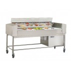Table à flux laminaire, en acier inoxydable, 3 plaques GN1/1, 900 W
