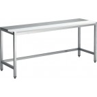 Table de découpe centrale professionnelle, mixte avant-arrière (alèse inox arrière), Inox ferritique, P 800 mm