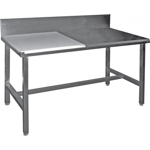 Table de découpe professionnelle, mixte côte à côte adossée, en inox AISI 304, P 700 mm Table de découpe professionnelle, mixte côte à côte adossée, en inox AISI 304, P 700 mm