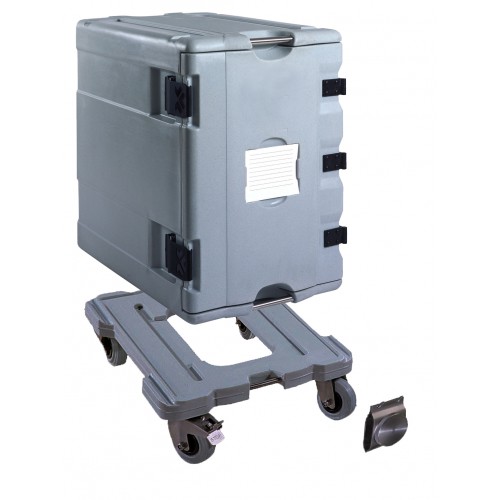 Coffre isotherme neutre, conteneur avec chariot Coffre isotherme neutre, conteneur avec chariot