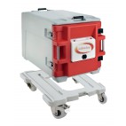 Coffre isotherme avec porte chauffante conteneur avec chariot