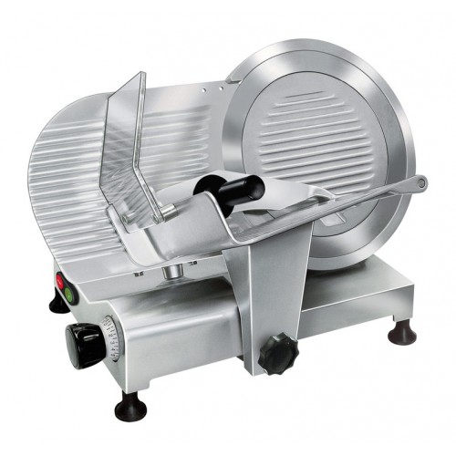 Trancheur aluminium à courroie avec protecteur de lame, affûteur amovible, L 680 x P 515 x H 470 mm Trancheur aluminium à courroie avec protecteur de lame, affûteur amovible, L 680 x P 515 x H 470 mm