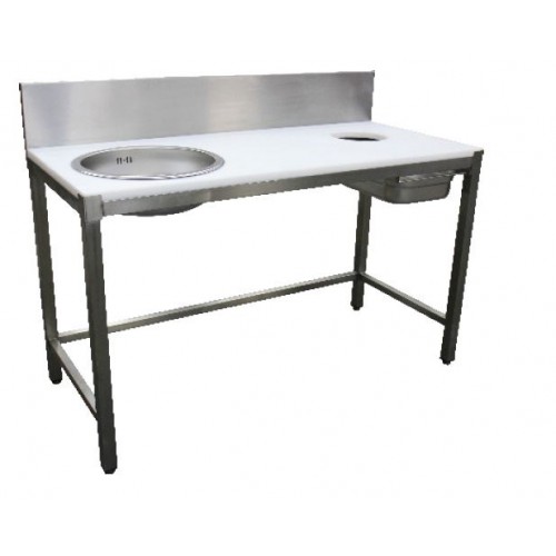 Combiné de préparation poisson TVO avec 1 bac de rinçage avec tiroir de récup P 600 mm Combiné de préparation poisson TVO avec 1 bac de rinçage avec tiroir de récup P 600 mm