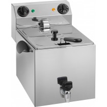 Friteuse avec robinet de vidange en façade, inox, type: 1 cuve 8 L