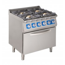 Fourneau 4 feux sur four a gaz, dim. 800 x 730 x 850 mm