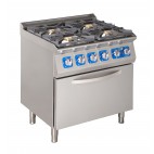 Fourneau 4 feux sur four a gaz, dim. 800 x 730 x 850 mm
