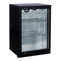 Desserte réfrigérée arrière de bar 1 porte battante vitrée Skin plate noir