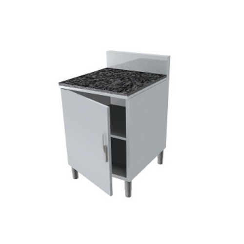Meuble arrière pour service traditionnel dessus granit noir 3 portes battantes P 700 mm Meuble arrière pour service traditionnel dessus granit noir 3 portes battantes P 700 mm