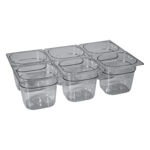 Bac gastronorme en copolyesther "Tritan™" sans Bisphénol A type GN1/6 Bac gastronorme en copolyesther "Tritan™" sans Bisphénol A type GN1/6